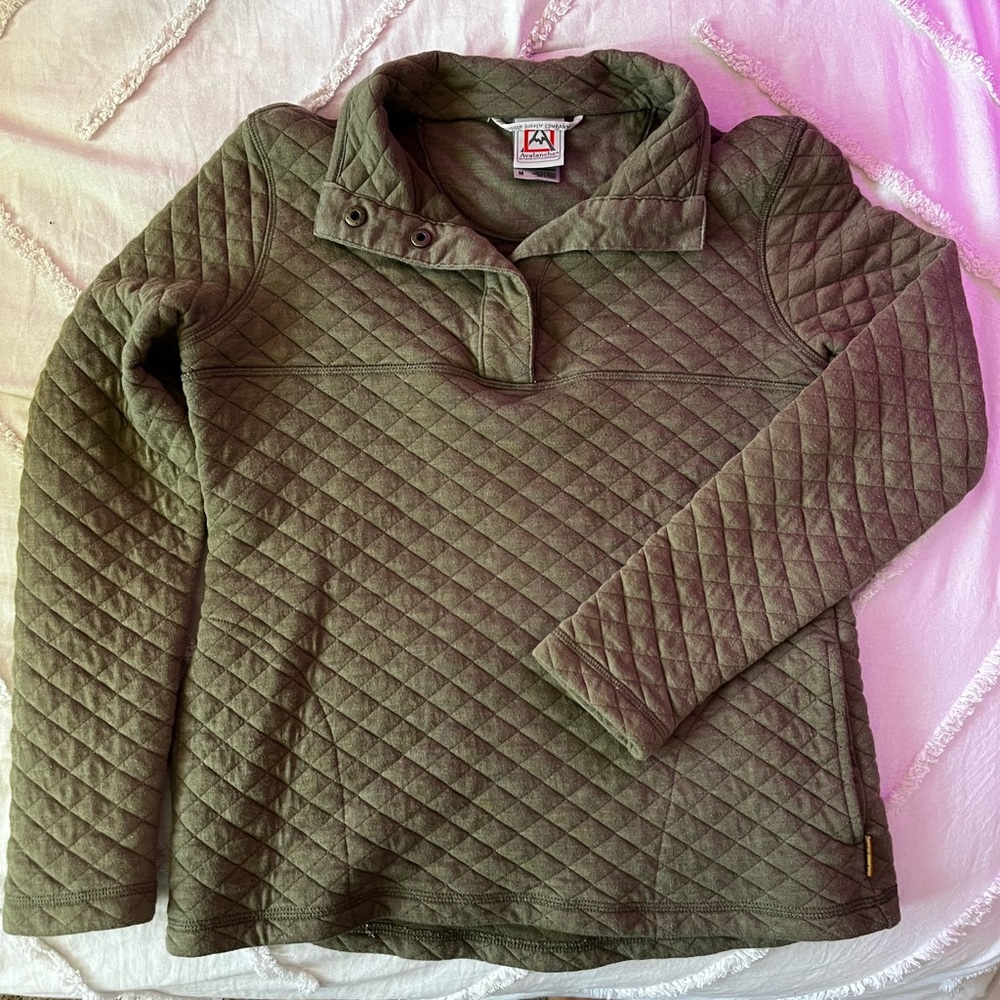 Quilted 1/4 Button Sweater
